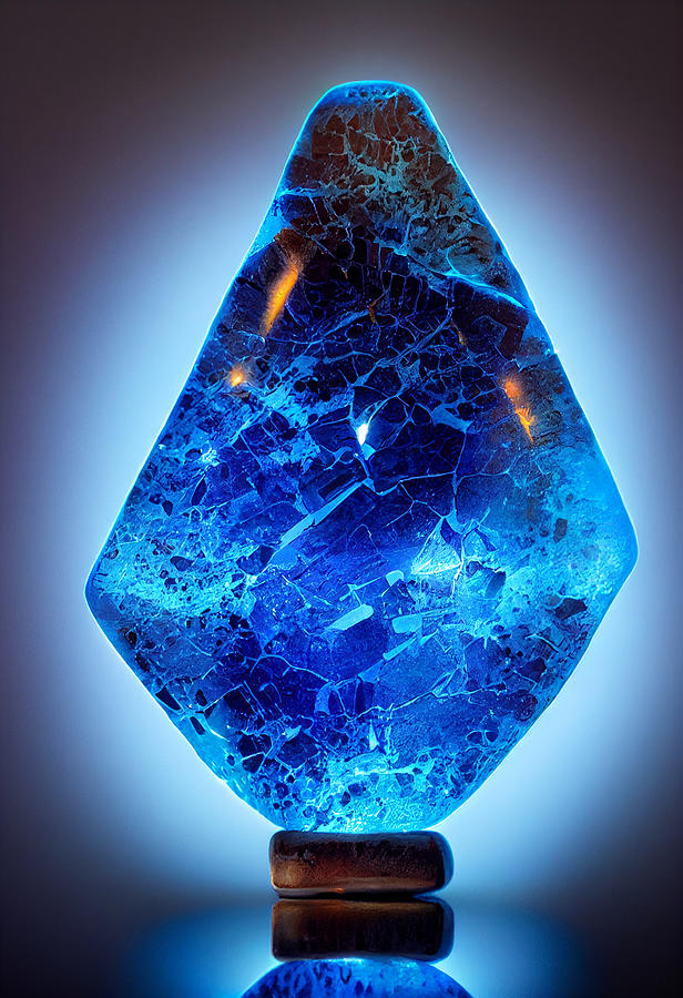 Blue Glowing Magic Stone By Stanley Artgerm Lau Detailed Stone Close Up ...