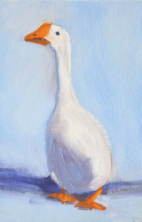 Goose Painting - Blue Goose by Nancy Merkle