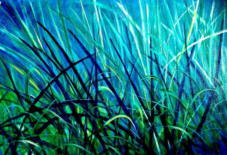 Blue Grass 1 Painting by Larry Palmer