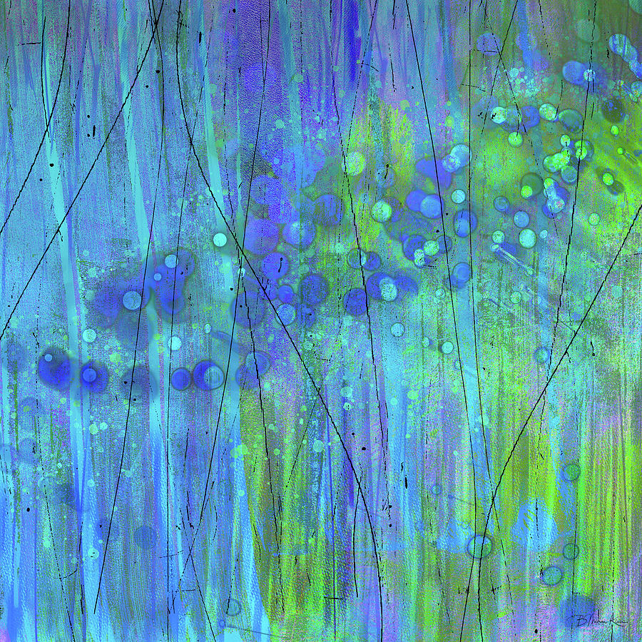Blue Green Abstract Digital Art by Barbara Mierau-Klein