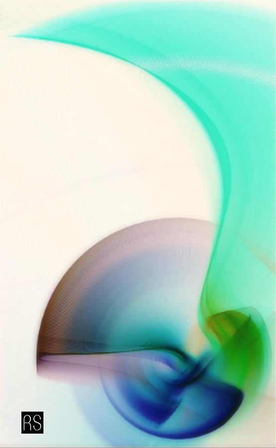 Blue Green Abstract Painting by Rafael Salazar