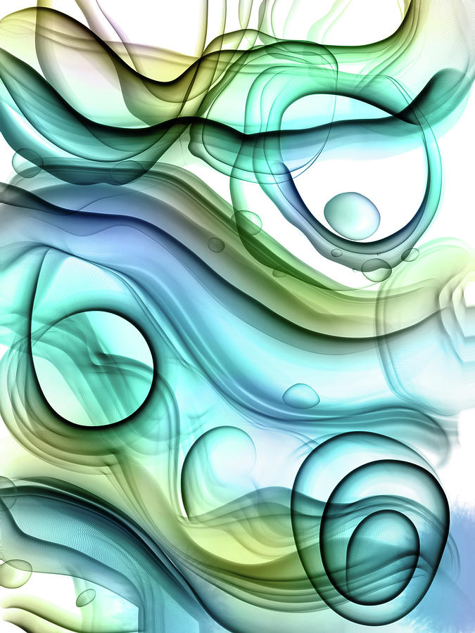 Blue Green Flow Digital Art by Peggy Collins