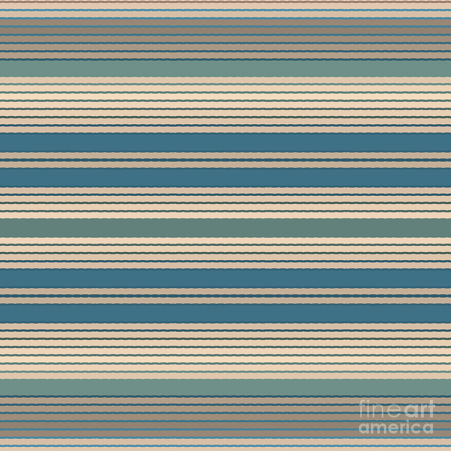 Blue Green Ombre Stripes Digital Art