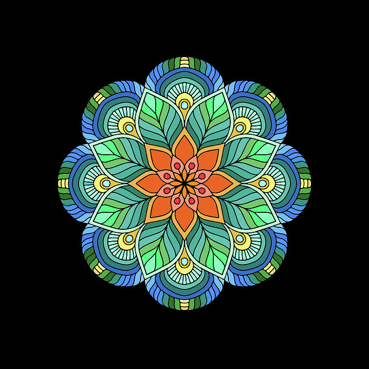 Blue Green Orange Spiral Digital Art by G Lamar Yancy
