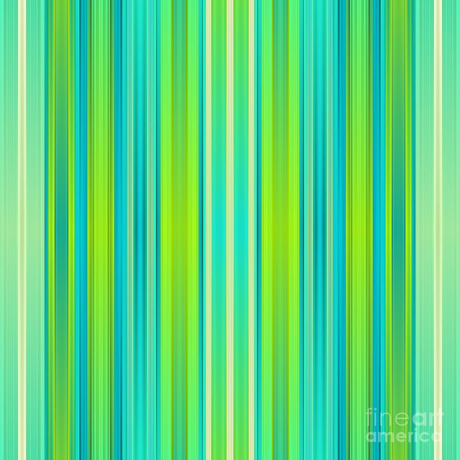 Blue Green Stripe Pattern Digital Art