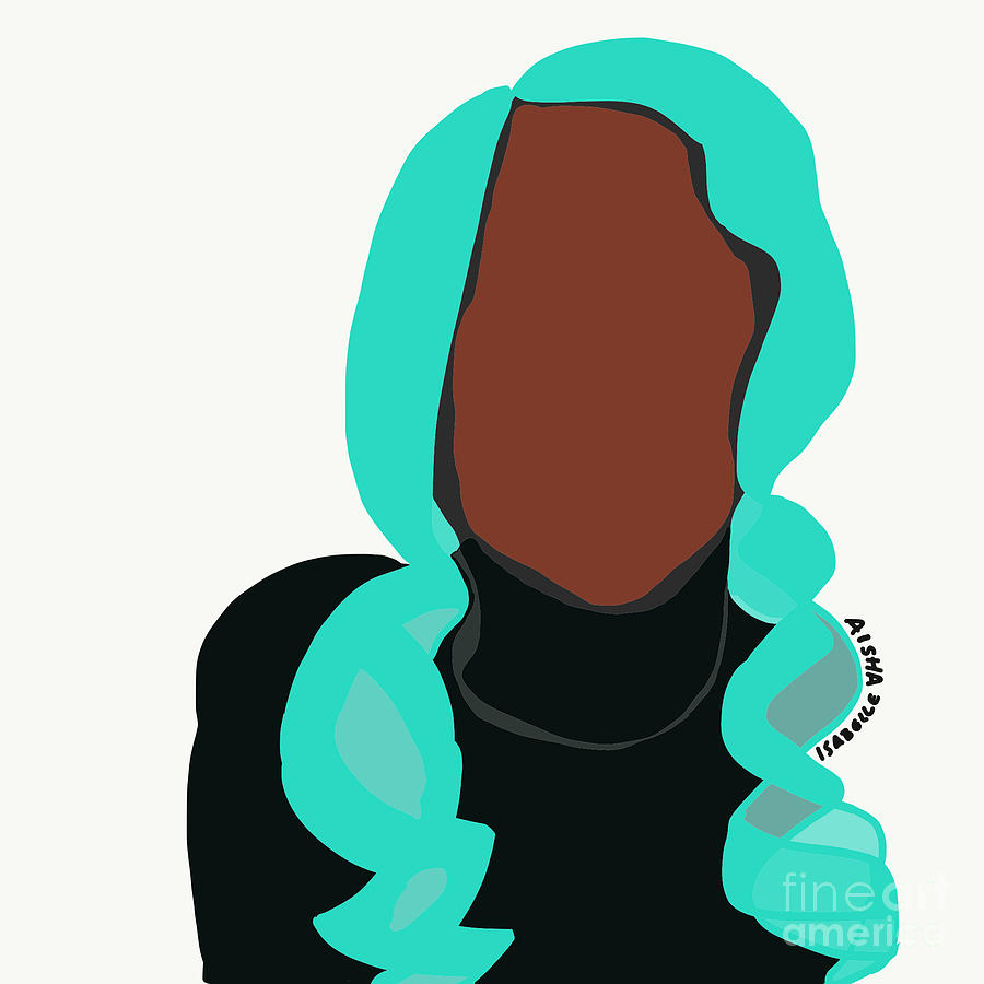 Blue Hair I Digital Art by Aisha Isabelle