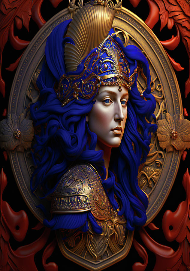 Blue Hair Warrior Digital Art by Isaac Seymour - Fine Art America