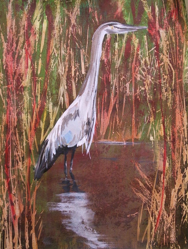 Blue Heron 2 Painting by George Lucas - Fine Art America