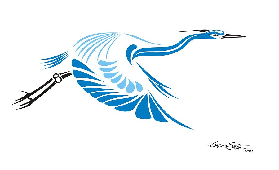 Blue Heron Digital Art by Bryan Smith