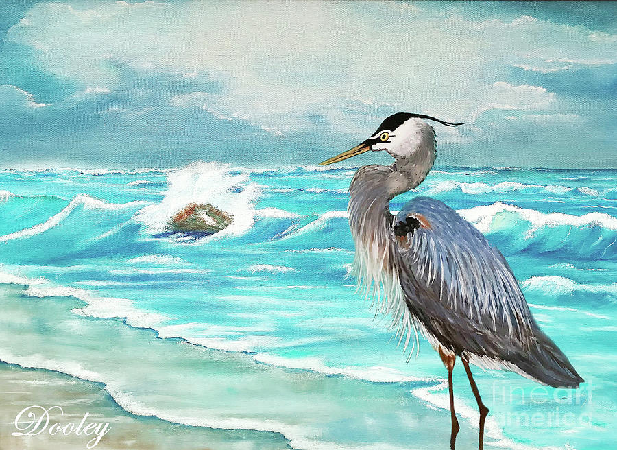 Blue Heron Mixed Media by Fine Art By Edie