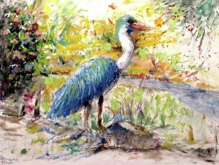 Blue Heron II Painting by Bernadette Krupa
