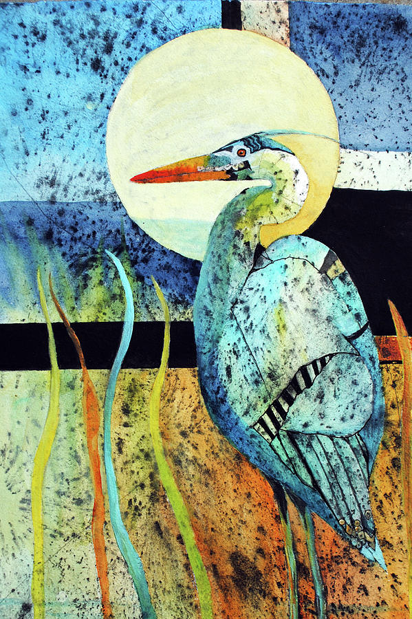 Blue Heron Painting by Kay Fuller