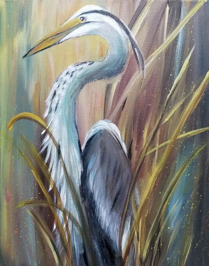 Blue Heron Painting By Laura Fiorillo - Fine Art America