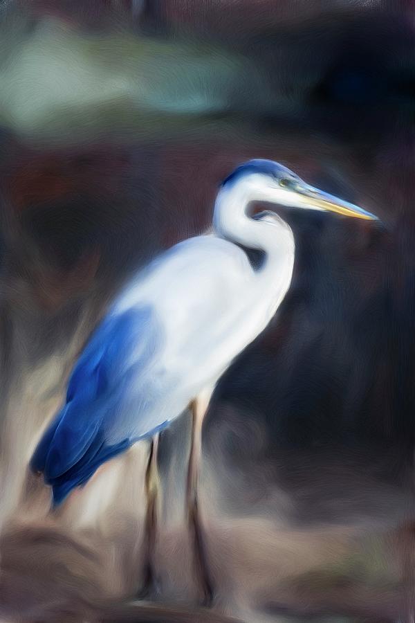 Blue Heron Majesty Painting by Don Wright