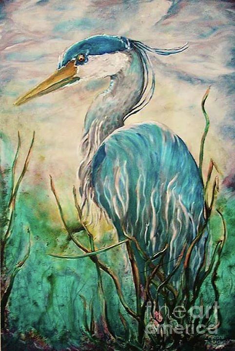 Heron Painting - Blue Heron by Marylyn Wiedmaier