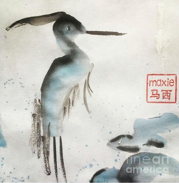 Blue Heron Painting by Maxie Absell