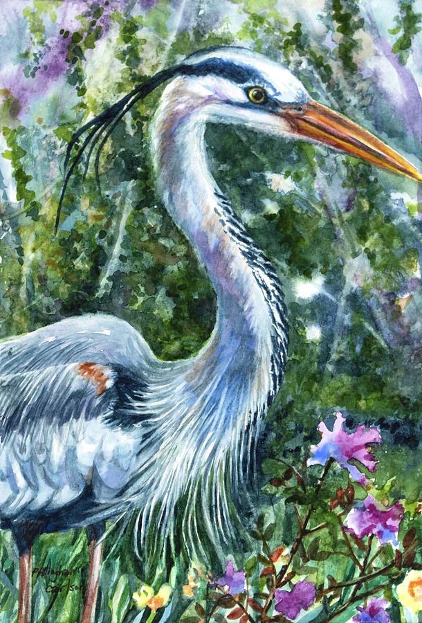 Blue Heron Painting by Patricia Allingham Carlson