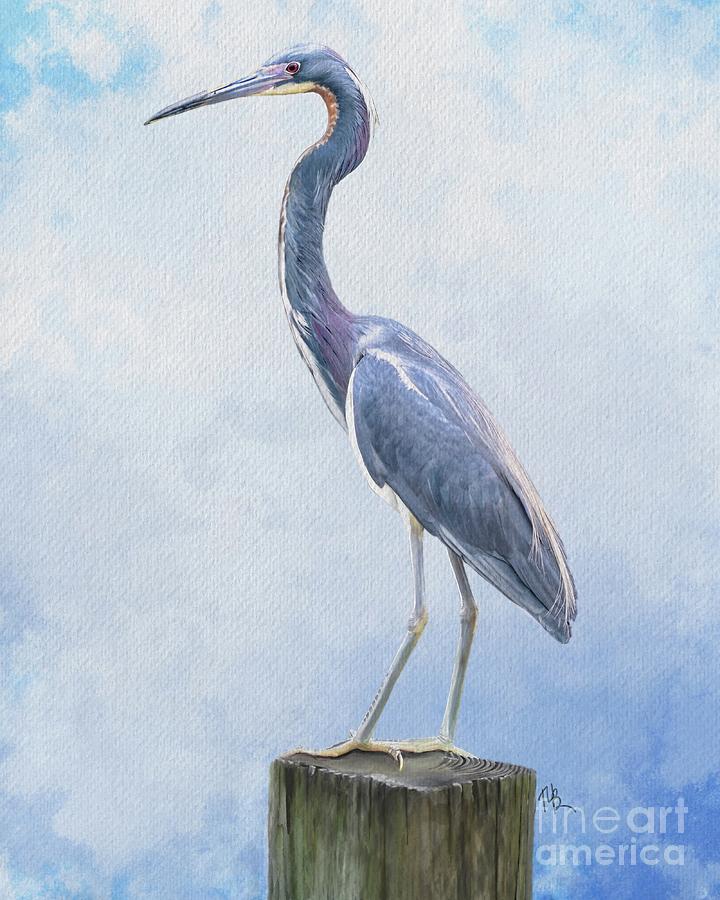 Blue Heron Painting by Tammy Lee Bradley