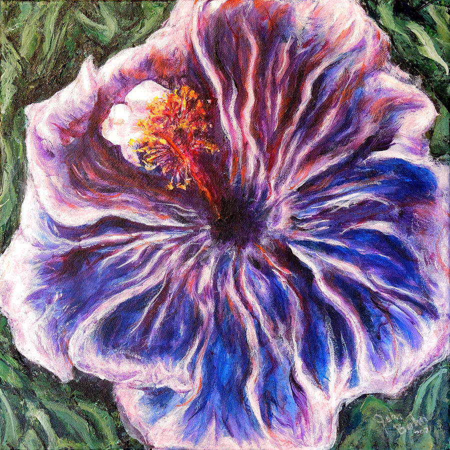 Blue Hibiscus Painting by John Bohn
