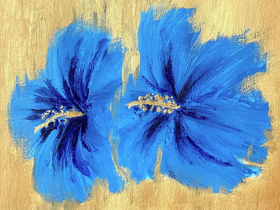 Blue Hibiscus Painting