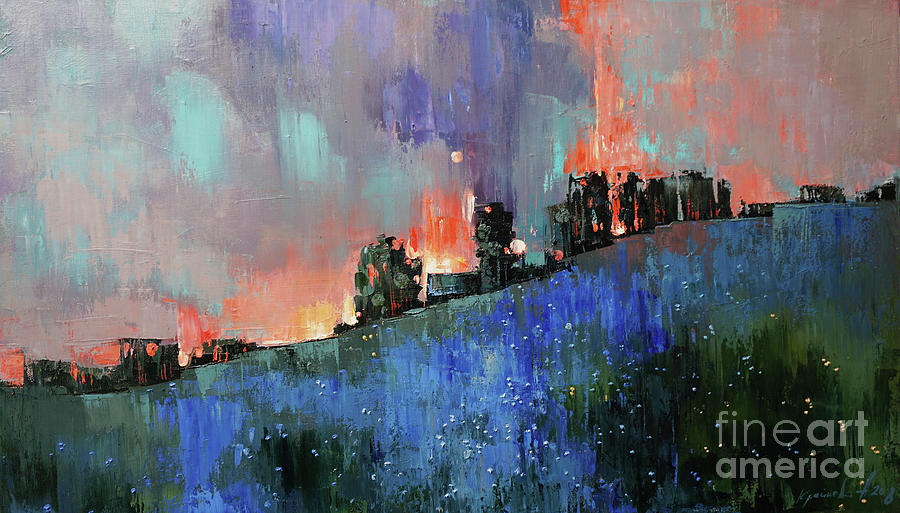 Blue hill Painting by Anastasija Kraineva