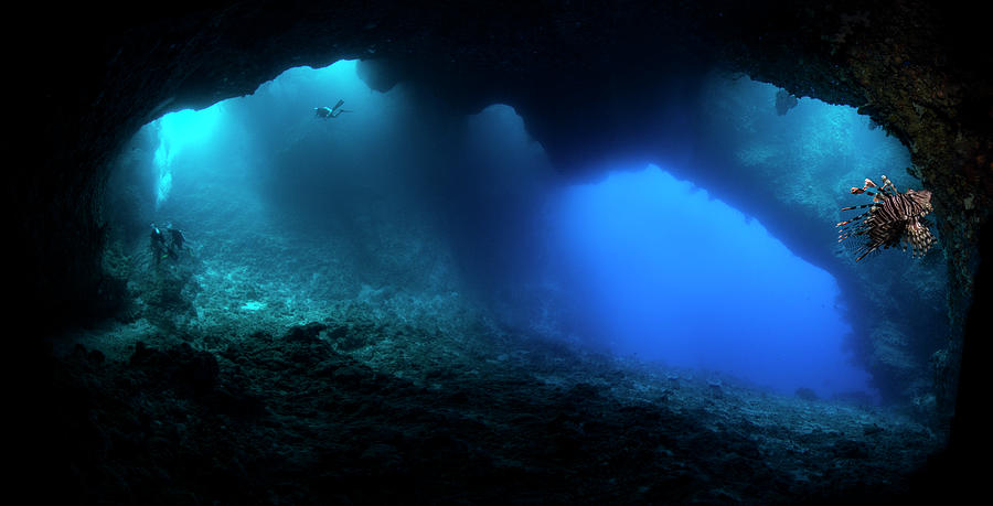 Scuba Diving Photograph - Blue Holes Panorama by Simon Lorenz