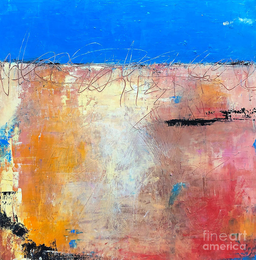 Abstract Painting - Blue Horizon by Mary Mirabal