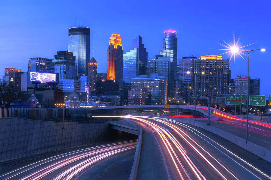 Rush Hour Movie Photograph - Blue Hour by Andy Kunz