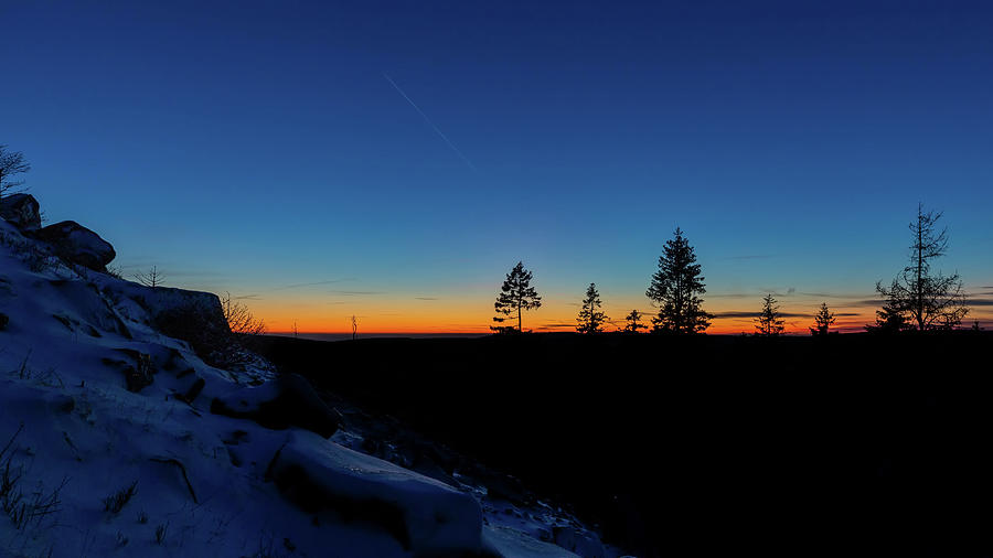 Blue Hour at the Achtermann, Harz Mountains Photograph by Andreas Levi