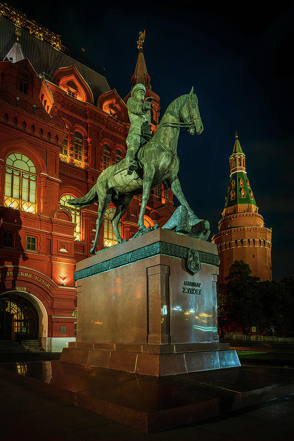 Blue Hour at The Zhukov Statue Digital Art by Kevin McClish