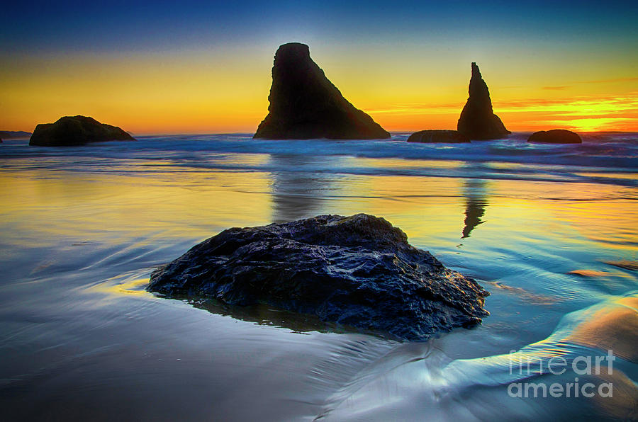 Blue Hour Bandon By The Sea Photograph by Bob Christopher