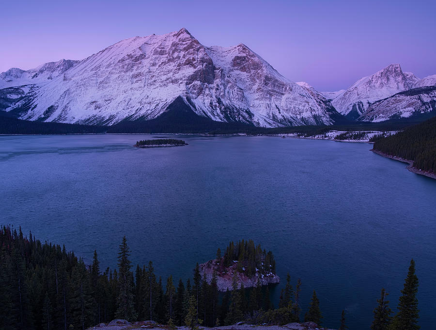 Blue Hour Canadian Rockies, Alberta Canada Photograph by Yves Gagnon