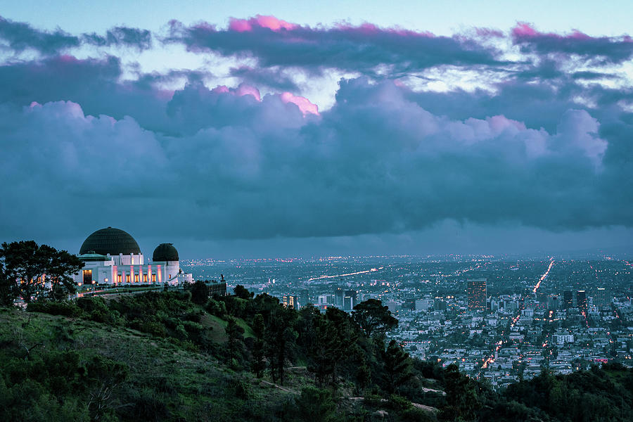 Blue Hour Griffith Observatory and LA City Lights Photograph by Lindsay Thomson