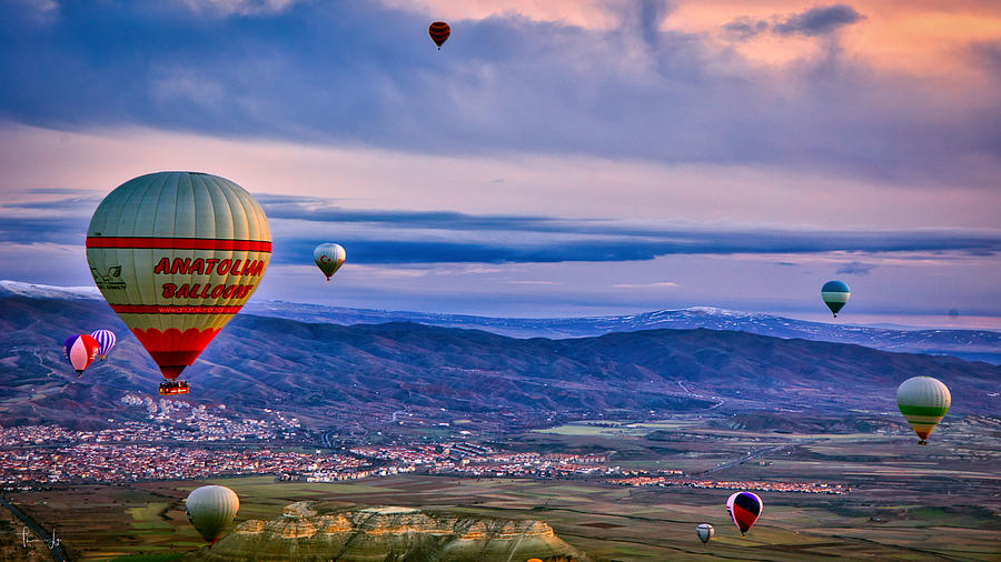 Turkey Photograph - Blue Hour Hot Air Balloon, Cappadocia, Turkey by Thomas Ly
