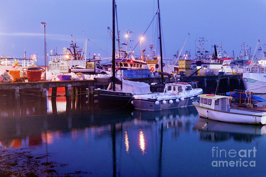 Blue Hour in Newlyn Cornwall Photograph by Terri Waters