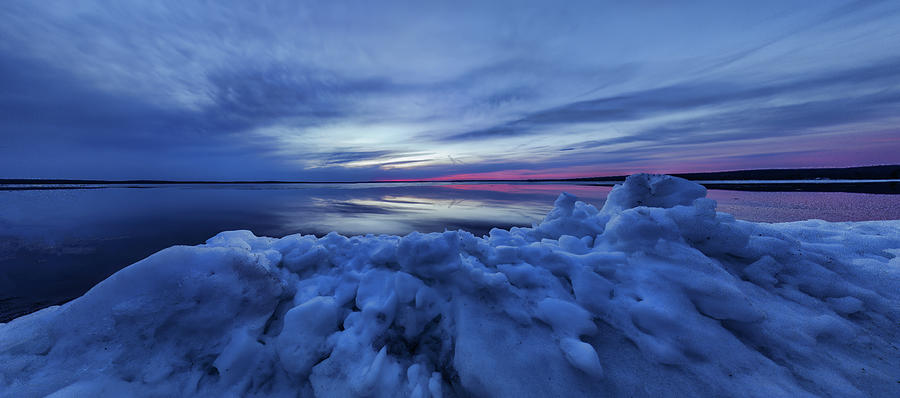 Blue Hour, Little ice, little water Photograph by Joe Holley