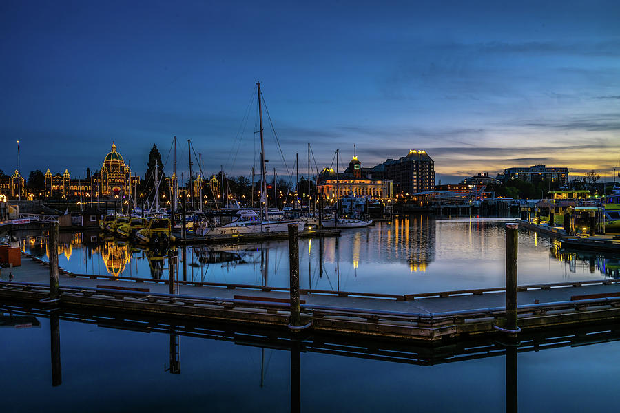 Blue Hour of Victoria BC Photograph by Bill Cubitt