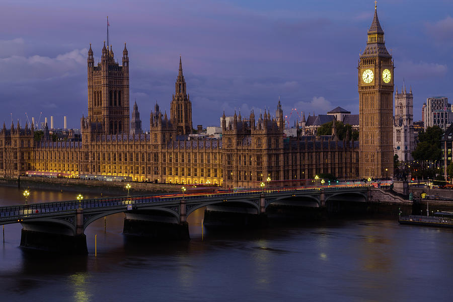 Big Ben Photograph - Blue Hour with Big Ben by John Daly