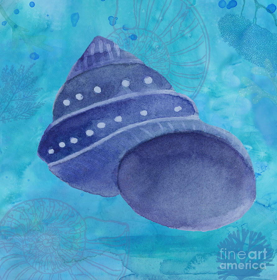 Blue Hue  Snail Shell Painting by Sue Zipkin