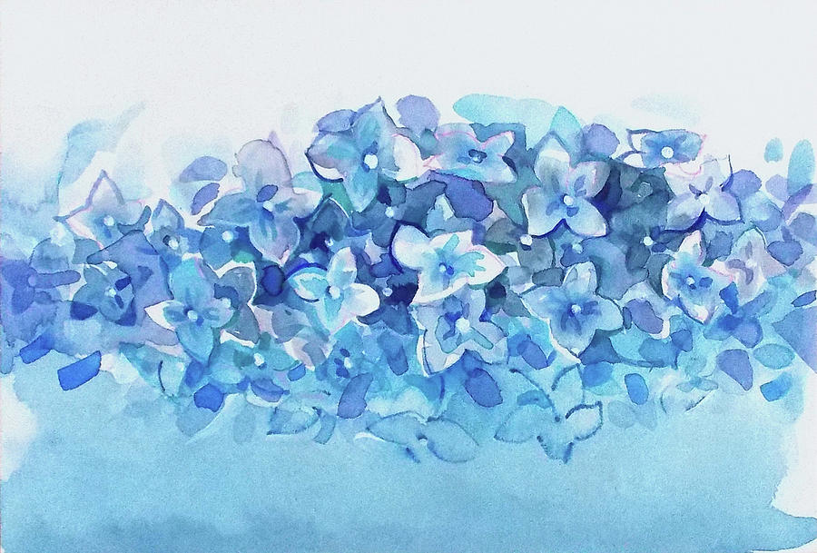 Blue hydrangea Painting by Katya Atanasova