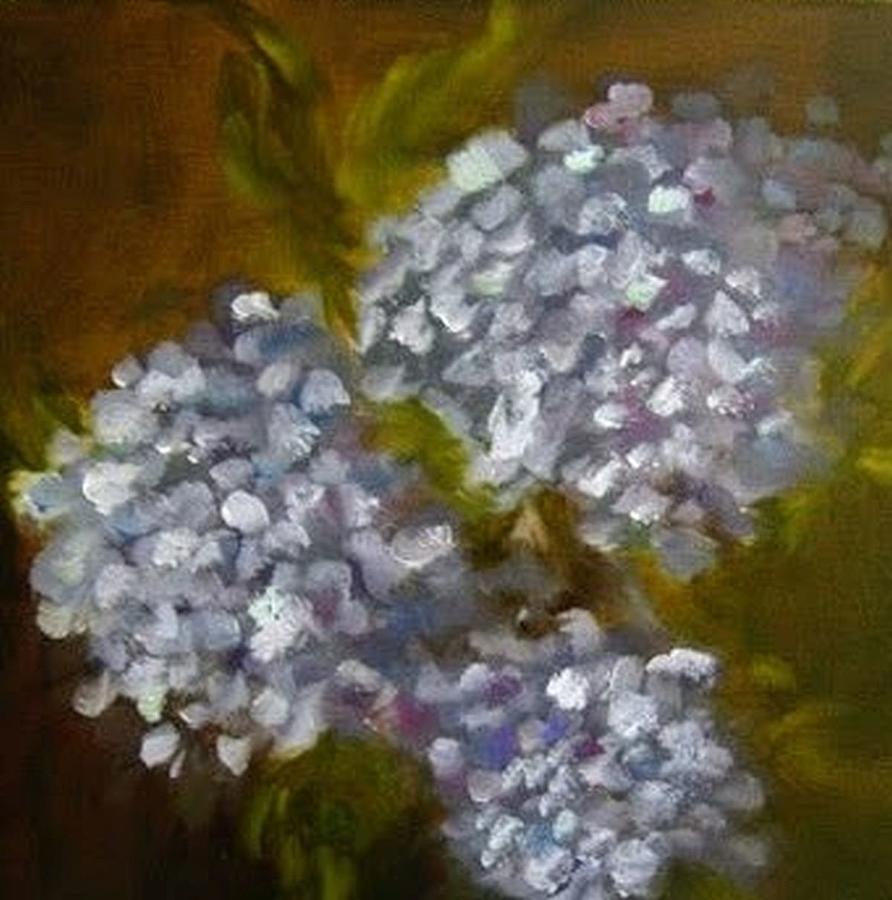 Blue Hydrangeas Painting by Juliette Becker