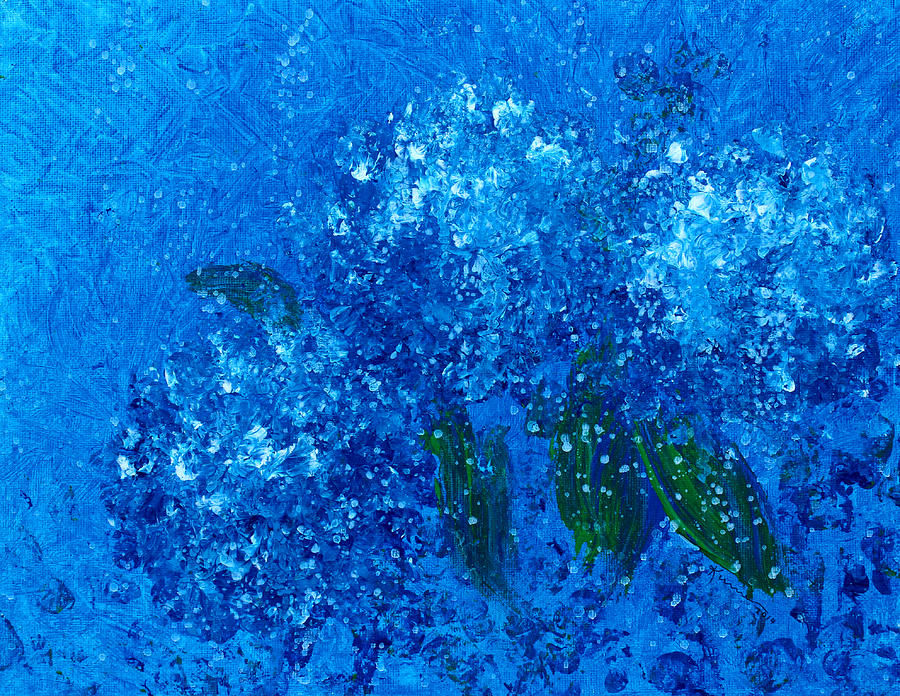 Blue Hydrangeas Painting by Kume Bryant