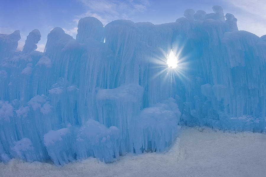 Blue Ice Sunburst Photograph by Susan Candelario