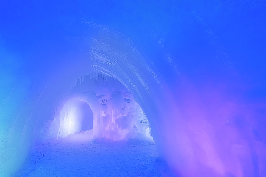Blue Ice Tunnel Photograph by Susan Candelario