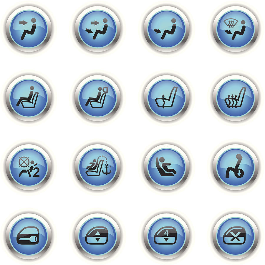 Blue Icons - Car Control Indicators Drawing by Aaltazar