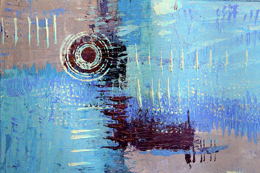 Blue Ignition Painting by Nancy Merkle