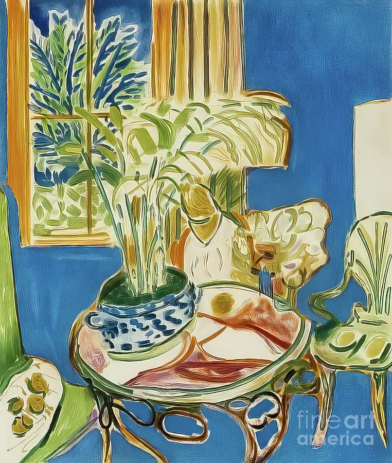 Blue Interior by Henri Matisse 1947 Painting by Henri Matisse