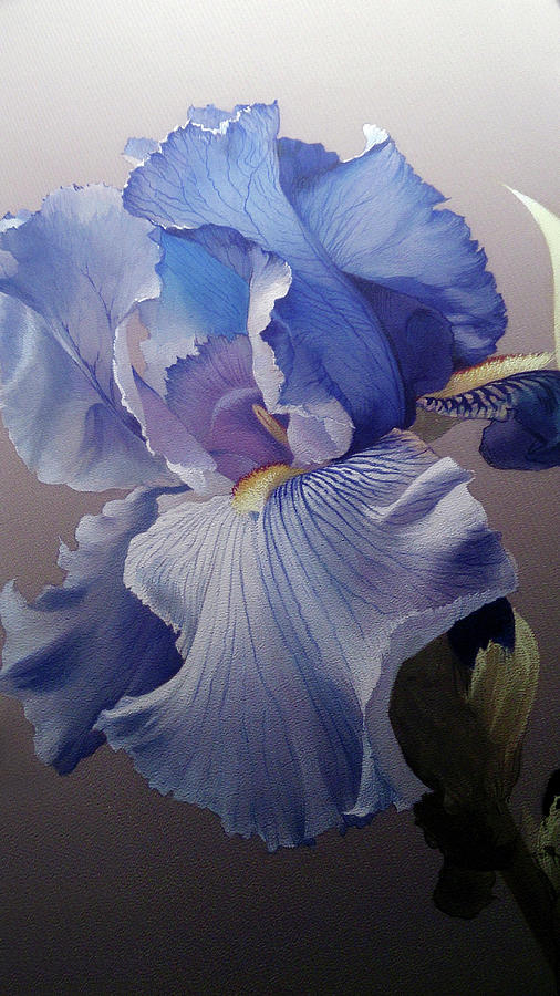 Blue Iris Painting by Alina Oseeva
