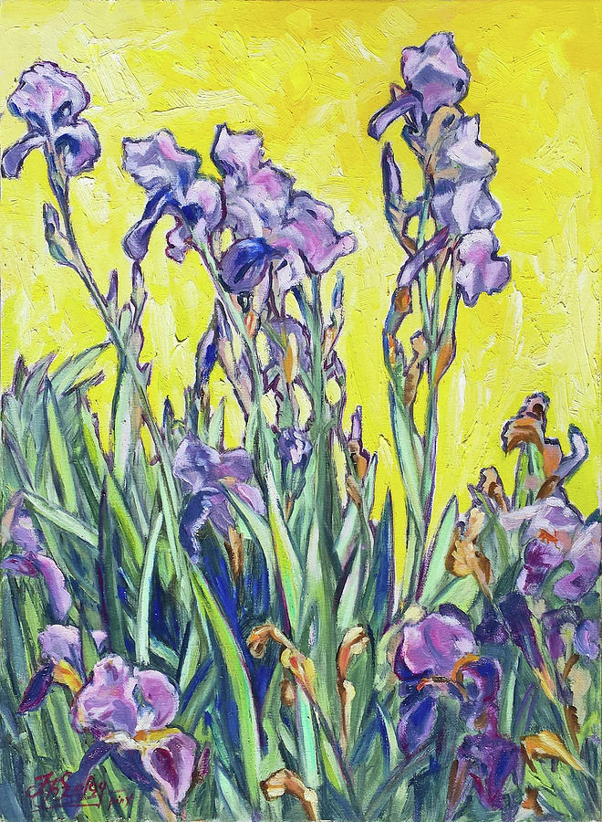 Blue Irises 2 Painting by Irek Szelag