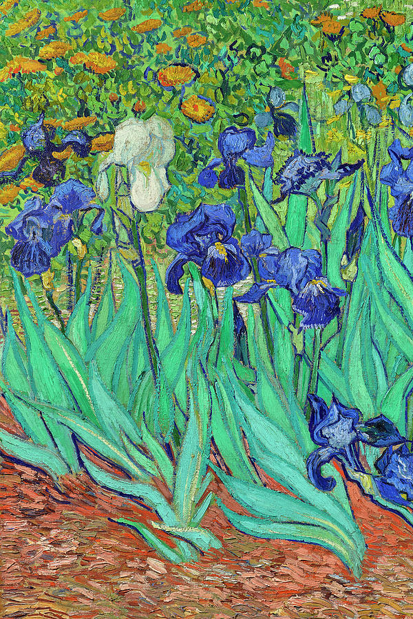 Blue Irises Flowe Part Left Painting by JJ Art Collections - Fine Art ...